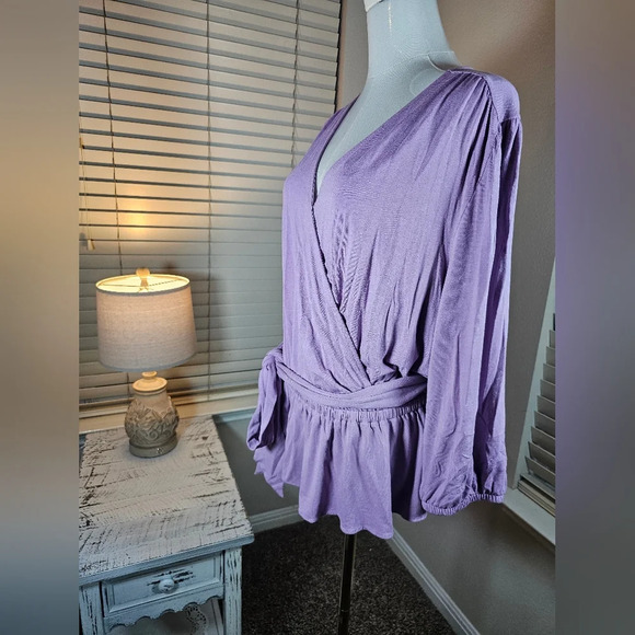 Lauren Ralph Lauren Women's Large  Jersey Peplum Blouse Scottish Black Label - Picture 8 of 14